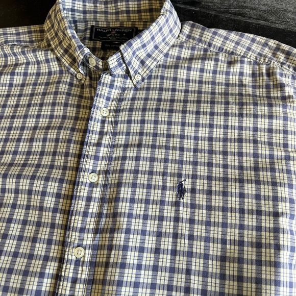 Ralph Lauren Sport Cotton Blue/white/yellow Plaid Longsleeve Button Up XL - Picture 10 of 13